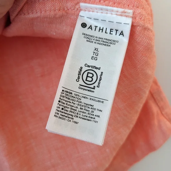 Athleta Voyager Linen Tank Top Sunset Glow XL - Picture 4 of 6
